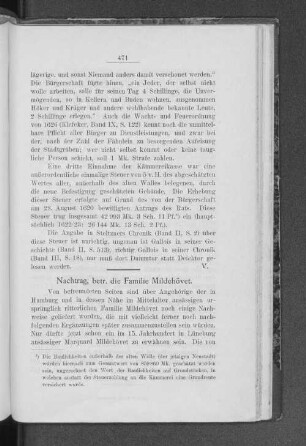 Nachtrag, betr. die Familie Mildehövet.