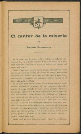 El cantor de la miseria