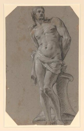 Vouet, Simon: Zeichnungen II, Blatt 88: Christus an der Geißelsäule - BSB Cod.icon. 397 b(88