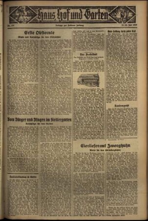 Vierte Ausgabe vom Samstag, den 11. Juli 1936.
