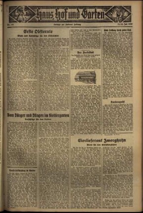 Vierte Ausgabe vom Samstag, den 11. Juli 1936.