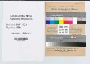 Entnazifizierung Heinrich Janssen , geb. 25.03.1902 (Bauarbeiter)