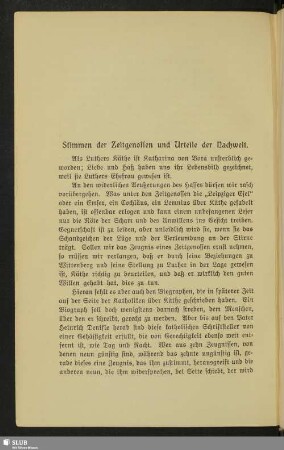 Stimmen der Zeitgenossen und Urteile der Nachwelt