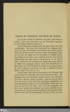Stimmen der Zeitgenossen und Urteile der Nachwelt