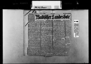 Zeitungsausschnitt aus "Badischer Landesbote", Nr. 232, 04.10.1904: "Ebenbürtigkeit und Thronfolge".