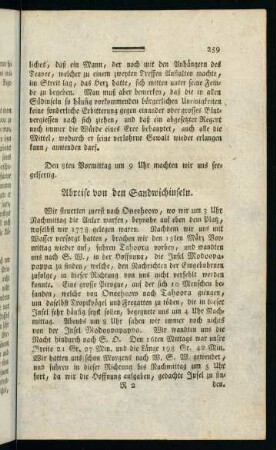 259-260, Abreise von den Sandwichinseln