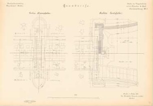 Vorgrabenbrücke und Flutwehr, Cosel Neubau: Rechter Landpfeiler, linker Strompfeiler: Schnitte 1:50