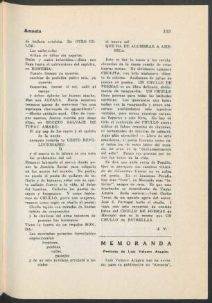 Memoranda : Protesta de Luis Velasco Aragón