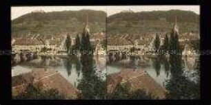 Blick über Stein am Rhein zur Burg Hohenklingen