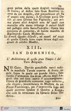 Num. XIII.: San Domenico