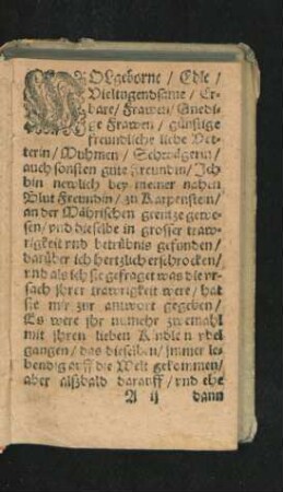Wolgeborne/ Edle/ Vieltugendsame/ Erbare/ Frawen ...