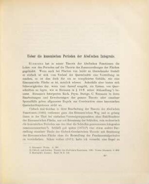 Ueber die kanonischen Perioden der Abel'schen Integrale, [1]