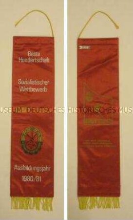 Fahnenschleife für die "Beste Hundertschaft" der GST, Ausbildungsjahr 1980/81
