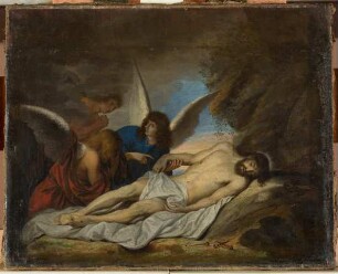 Der tote Christus mit Engeln