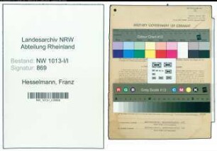 Entnazifizierung Franz Hesselmann , geb. 14.11.1901 (Vorarbeiter)