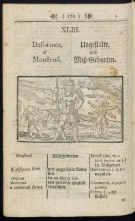 XLIII. Deformes & Monstrosi. Ungestalte, und Miß- Geburten