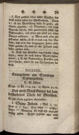 DCCXXXIII. Evangelium am Sonntage Septuagesimä.