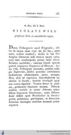 Nicolaus Will.