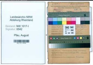 Entnazifizierung August Pfau , geb. 05.07.1895 (Volksschullehrer)