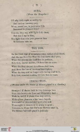 Song ; The Vow ; Inscription ; Song of the Ras-Mandala