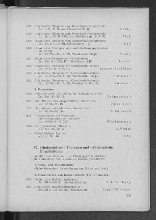 C. Schulpraktische Übungen und pädagogische Hospitationen