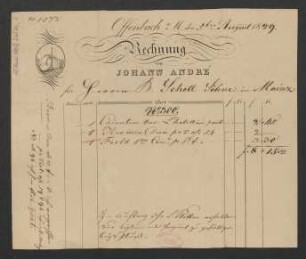 Rechnung von Johann André