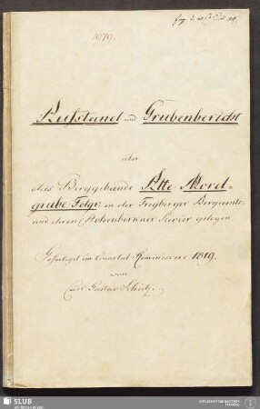 Aufstand und Grubenbericht über das Berggebäude Alte Mordgrube Fdgr: in der Freyberger Bergamts- und deren Hohenbirkner Revier gelegen - 18.6636 4.