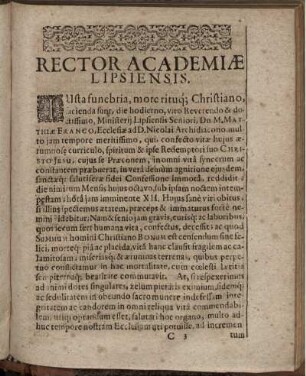 Rector Academiae Lipsiensis.