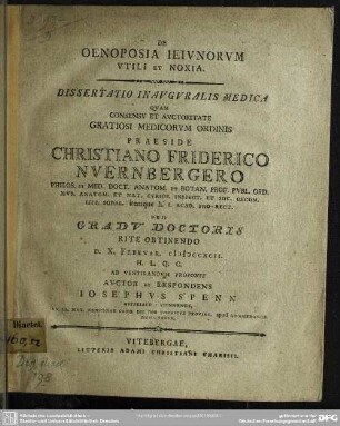 De Oenoposia Ieiunorum Utili Et Noxia ...