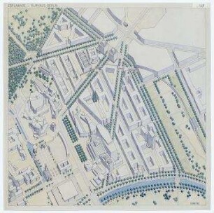 Wettbewerb Filmhaus Esplanade (nicht realisiert), 2. Rang – Isometrische Projektion. Berlin-Tiergarten, Potsdamer Platz 2