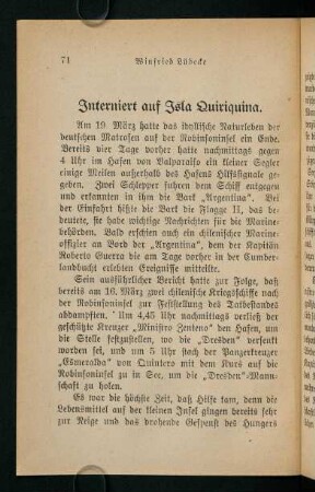 74-95, Interniert auf Isla Quiriquina