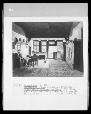 Flett mit steinerner Herdbank (der Nachbar, Bauernhaus Georg Filgerdam; Preußisch-Ströhen, Kreis Minden-Lübbecke)