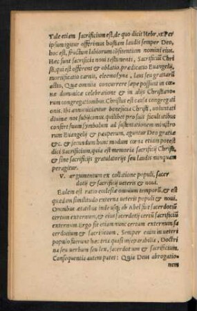 V. argumentum ex collatione populi, sacerdotii et sacrificii veteris et novi.