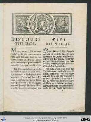 Discours Du Roi.