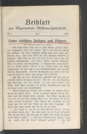 Beiblatt N° 4. Juli. 1912