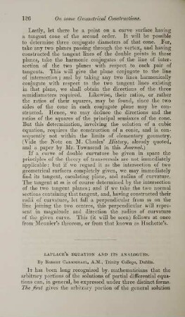 Laplece's equations and its analogues.