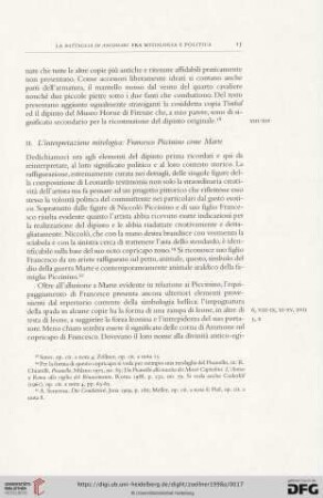 II. L´interpretazione mitologica: Francesco piccinino come Marte