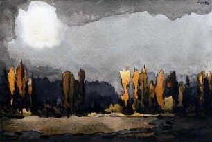 Landschaft mit Pappeln und Sonnenfleck