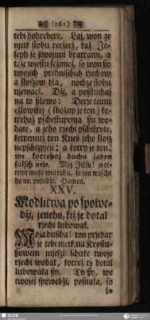 XXV. Modlitwa po spowedżi, jeneho, kiż je dotal rjechi lubował