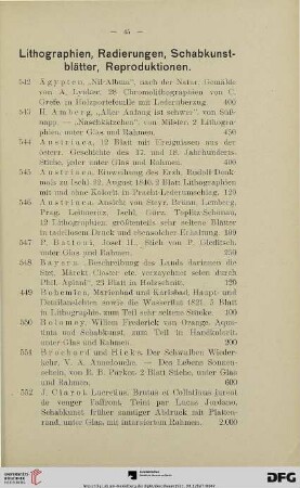 Lithographien, Radierungen, Schabkunstblätter, Reproduktionen (Nr. 542-627)