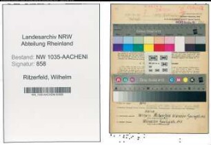Entnazifizierung Wilhelm Ritzerfeld , geb. 08.05.1902 (Schmied)