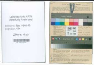 Entnazifizierung Hugo Zilkens , geb. 24.05.1906 (Anwalt)