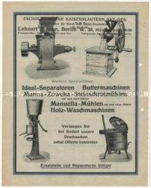 Landwirtschaftliche Geräte der Zschocke-Werke