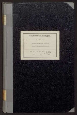 Wald: Arbeitslosen-Fürsorgeausschuss 1918-1920