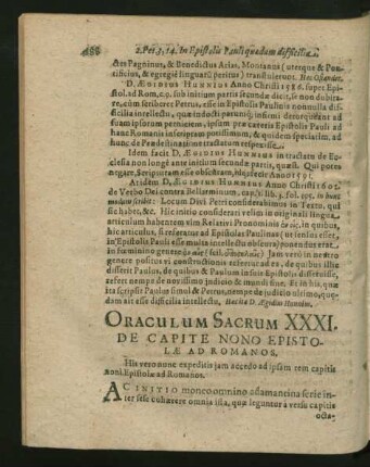 Oraculum Sacrum XXXI. - Oraculum XXXIX. Sacrum.
