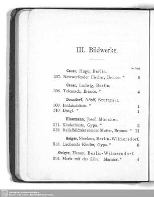 III. Bildwerke