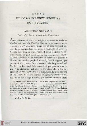 4: Sopra un'antica iscrizione sipontina : osservazioni