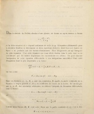 Sur les termes élémentaires dans l'expression du rayon-vecteur