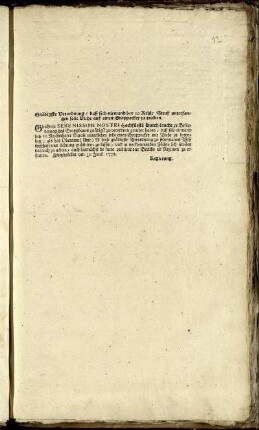 Gnädigste Verordnung, daß sich niemand bey 10 Rthlr Straf unterfangen solle Viehe auf einen Grappacker zu treiben : Zweybrücken den 30 Junii 1772