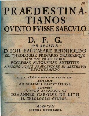 Praedestinatianos quinto fuisse saeculo